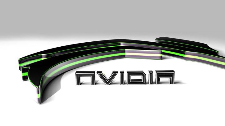 Green Nvidia 3d On White Background